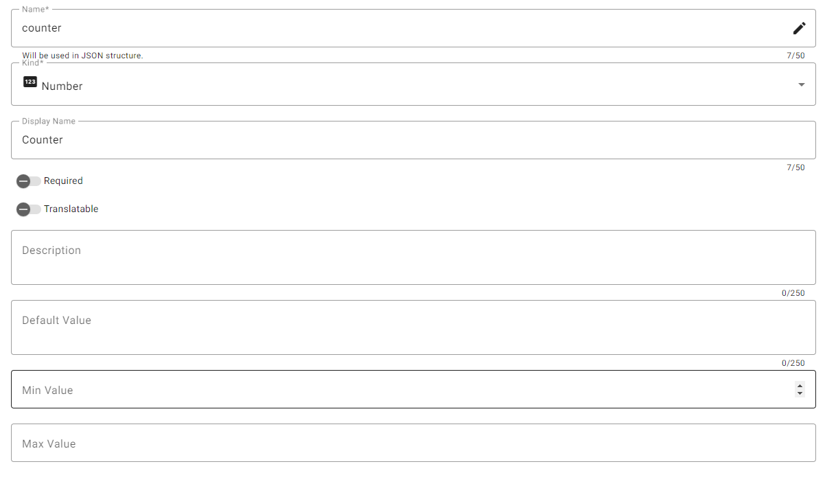 Schema Number Kind